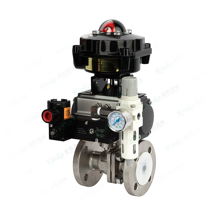 Pneumatic stainless steel flanged ball valve