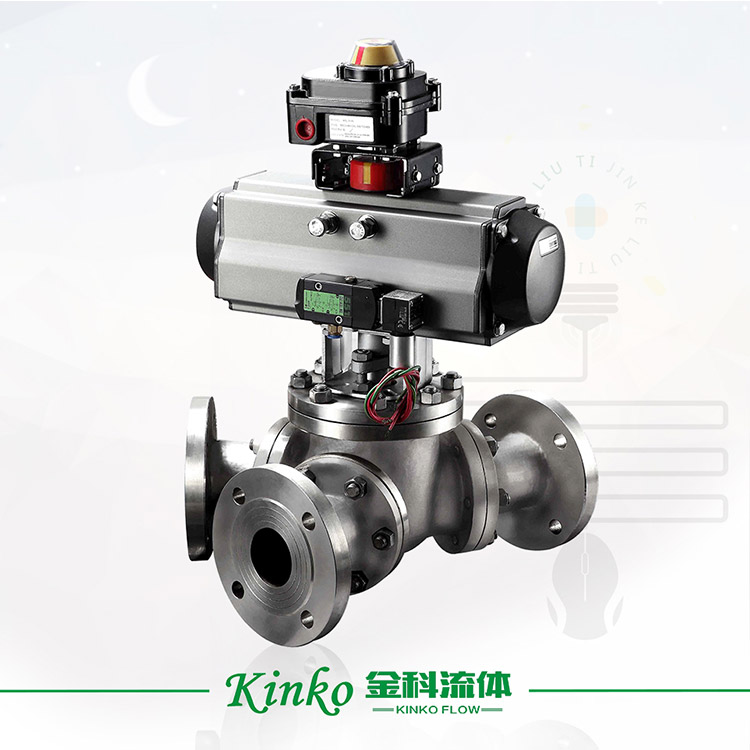 Pneumatic Y-type three-way ball valve