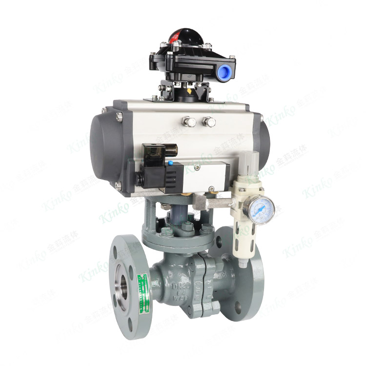 Pneumatic carbon steel flanged ball valve