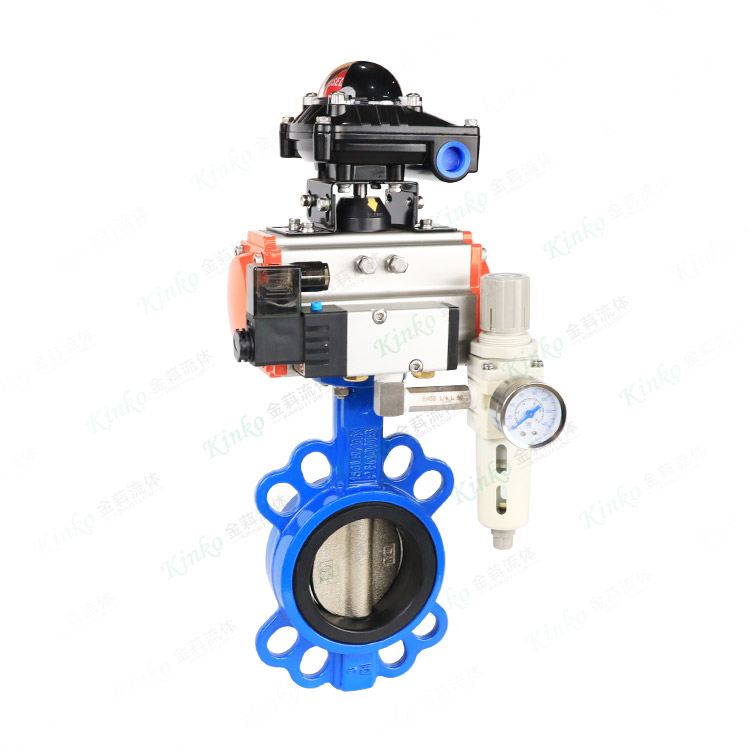 Pneumatic regulating butterfly valve